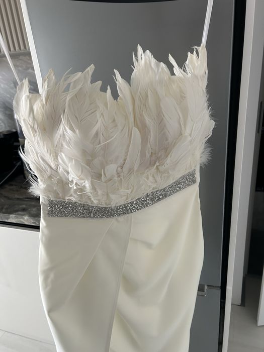 Rochie alba tip bijuterie/cununie civila