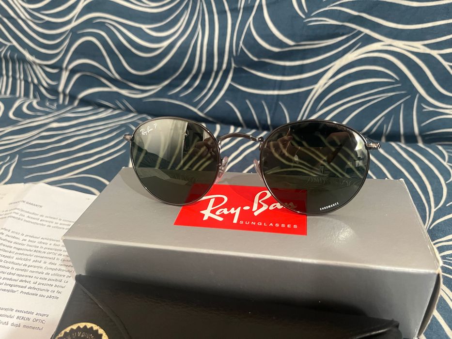 Ray-Ban Round Metal Chromance Polarized RB3447 Gunmetal 50 - Factura / Garantie