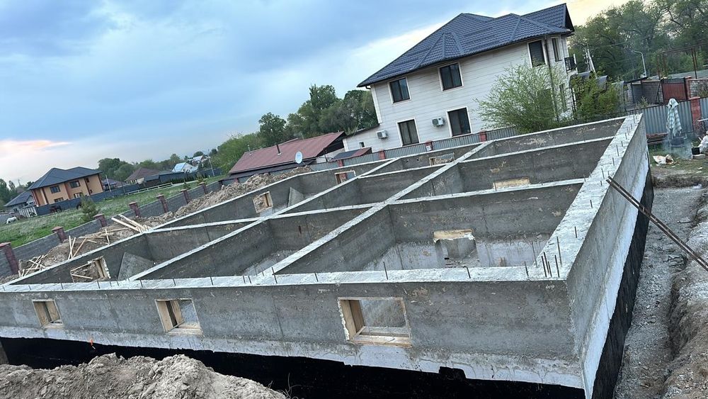 Заливка фундамента