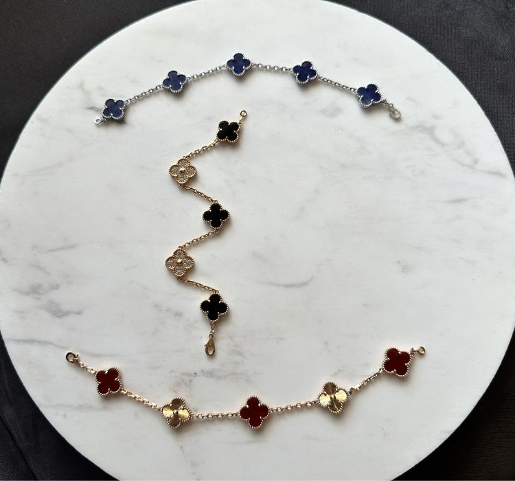 Van Cleef & Arpels Vintage Alhambra bracelet,5 motifs гривна rose gold