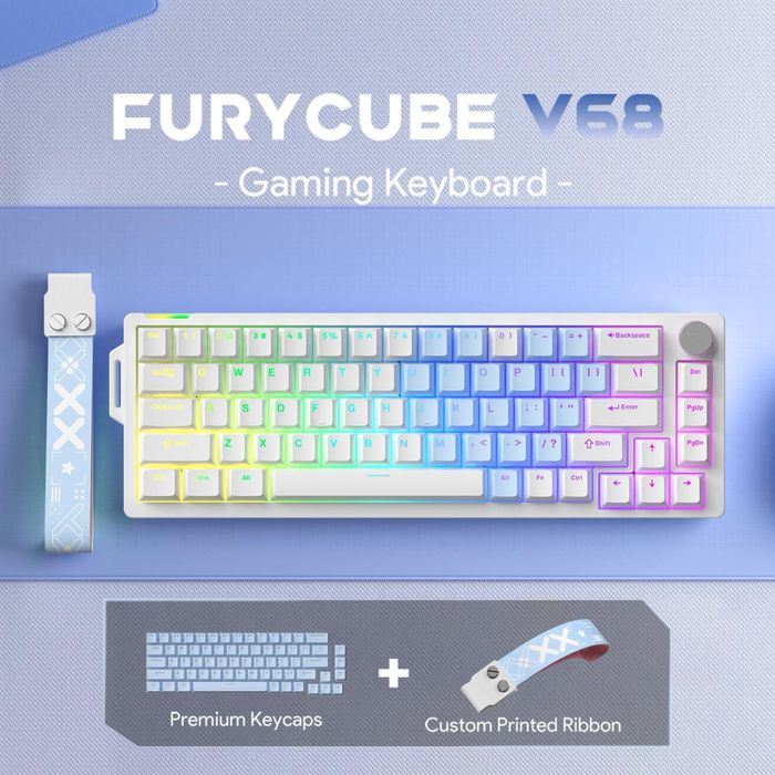 Furycube v68 проводная механическая клавиатура для киберспорта