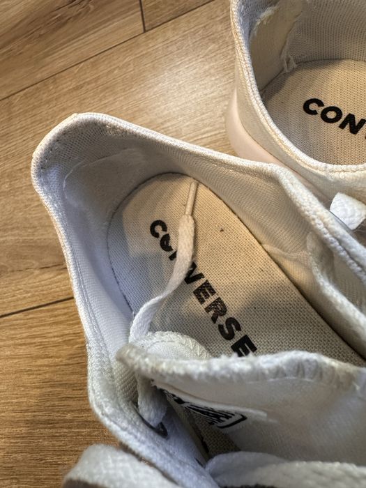 Converse albi cu platforma