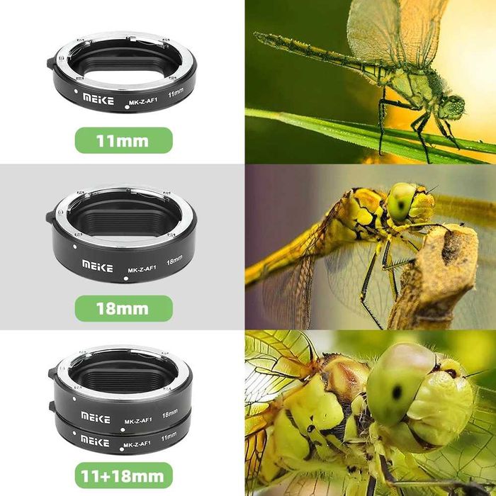 Макро екстендъри Meike за Nikon Z с автофокус и контрол на блендата