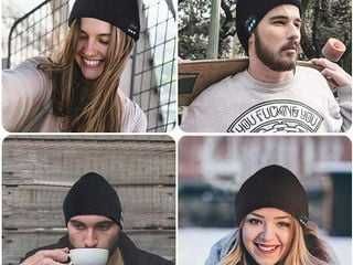 2 Bucati x Fes Gri , Caciula Smart, cu casti si microfon intergrat,