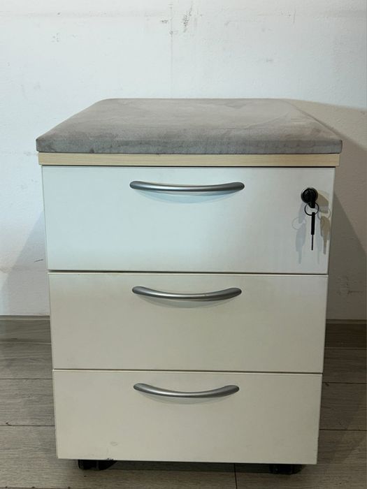 Rollbox cu 3 Sertare, Taburet; Mic Dulap Birou; Comodă; Casetieră; Noptieră
