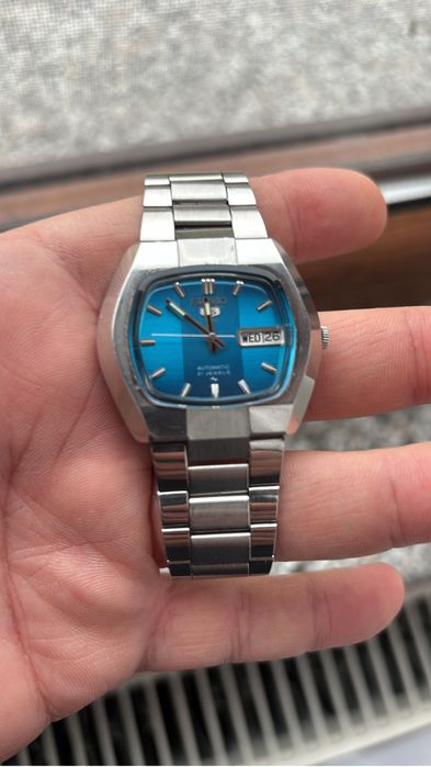 Seiko 5 tv automatic blue dial rar