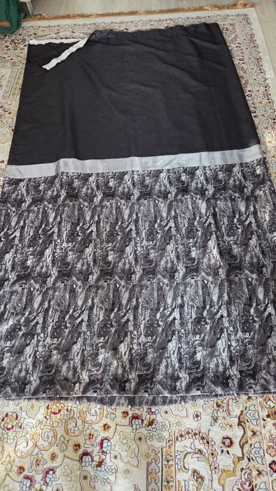 Шторы черно- серые, однослойные