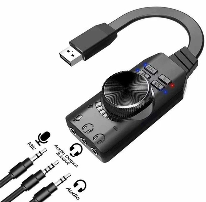 Внешняя звуковая карта PALMEXX AY35 DSP 24bit,USB2.0,7.1CH,GS3 Mark II