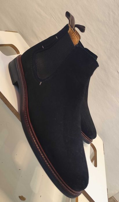 Ghete chelsea 41 plain toe Salamander piele naturala moale negru