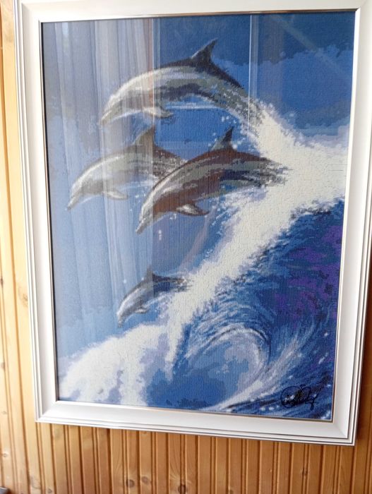 диамантен гоблен - Делфини в океана