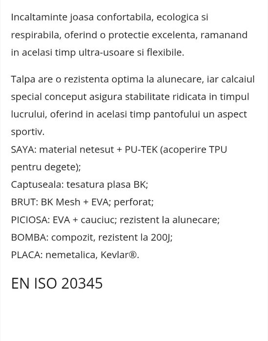 Bocanci pantofi lucru bombeu de otel nr 42 ..