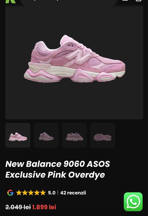 New Balance 9060 ASOS Exclusive Pink Overdye