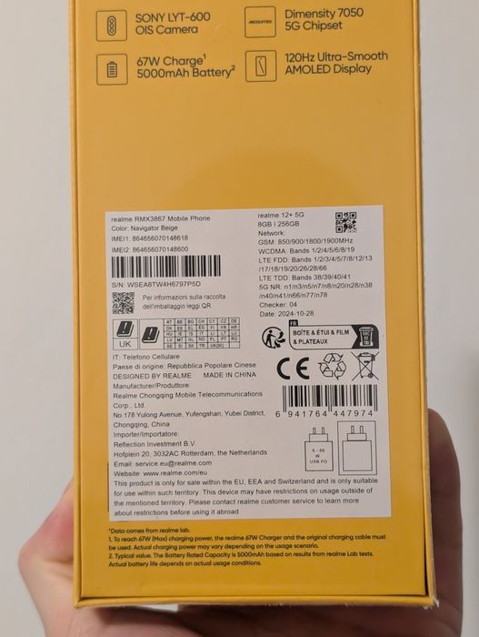 Realme 12+ (12 Plus) 5G, 256GB, 8GB RAM – NOU, Sigilat
