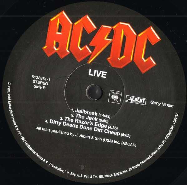 Пластинка виниловая AC/DC ‎– Live