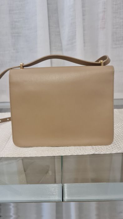 Geantă Musette bej (nude) din piele
