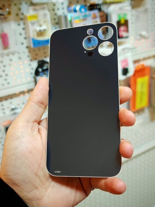 Заден капак стъкло за iPhone 13 Pro Max /Big Hole/ Златист + ЛЕПИЛО