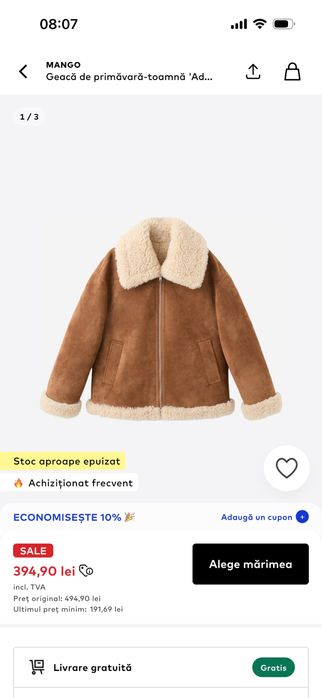 Geaca Dama Mango noua