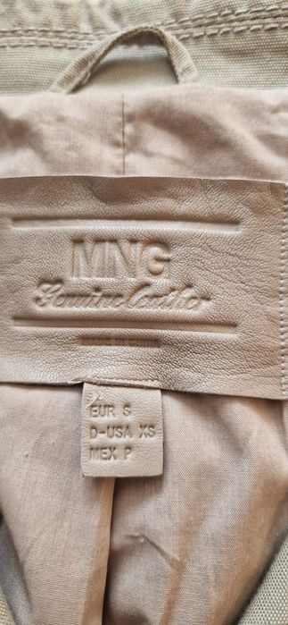 Jachetă MNG (Mango) din Piele Naturală – Stil Military/Safari (Mărimea