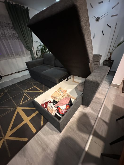 Canapea extensibila gri inchis