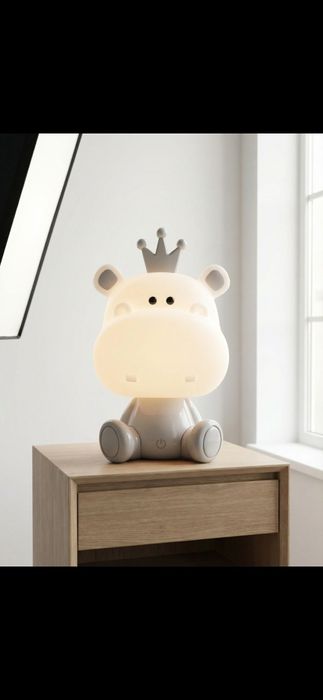 Lampa de Veghe Hipopotam cu 3 Nivele de Lumina & Cablu USB