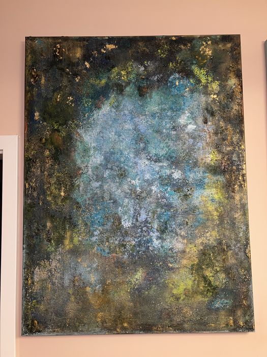 Tablou abstract, în relief- pictura realizata manual