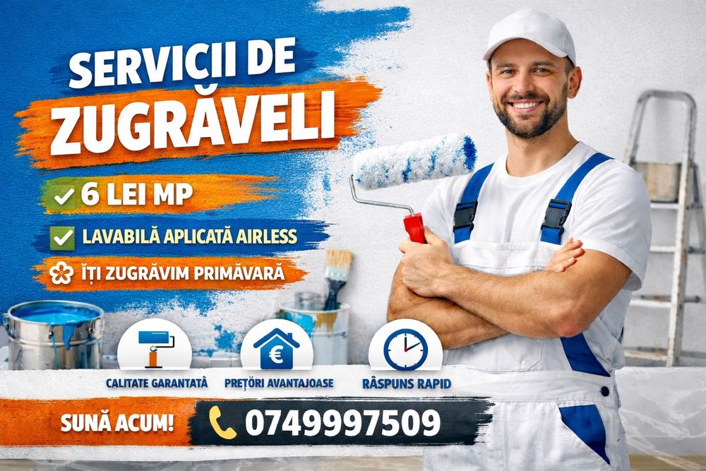 Promoție, doar 6 lei mp de zugraveala.