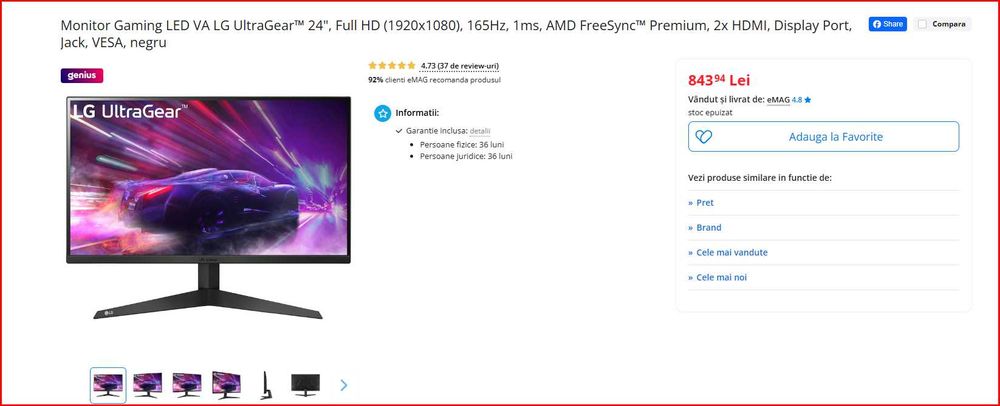 PC GAMING RTX 4060 Ryzen 7 5700X , Monitor LG + Monitor AOC