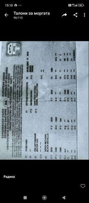 Ssang Yong Actyon 2.0 140 ph 2007g на части