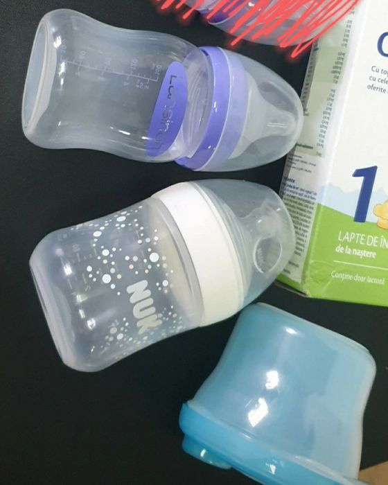 Biberoane Lansinoh Nuk + dozator lapte praf Philips Avent