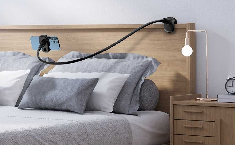 Suport telefon cu brat flexibil rotativ pentru birou pat lungime 60cm