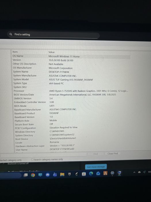 Laptop Gaming Asus tuff a15