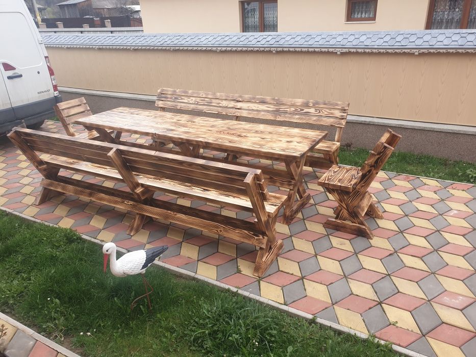 Mese,banci,scaune lemn masiv pentru gradina,terasa,foișor