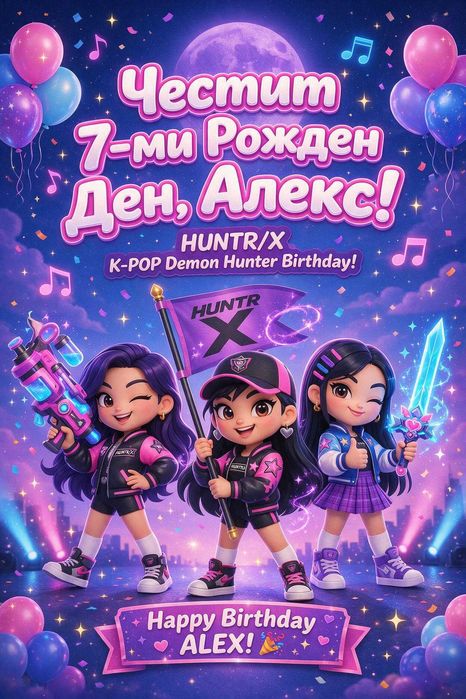 Плакат на  K-pop Hunter denons 150/100 см