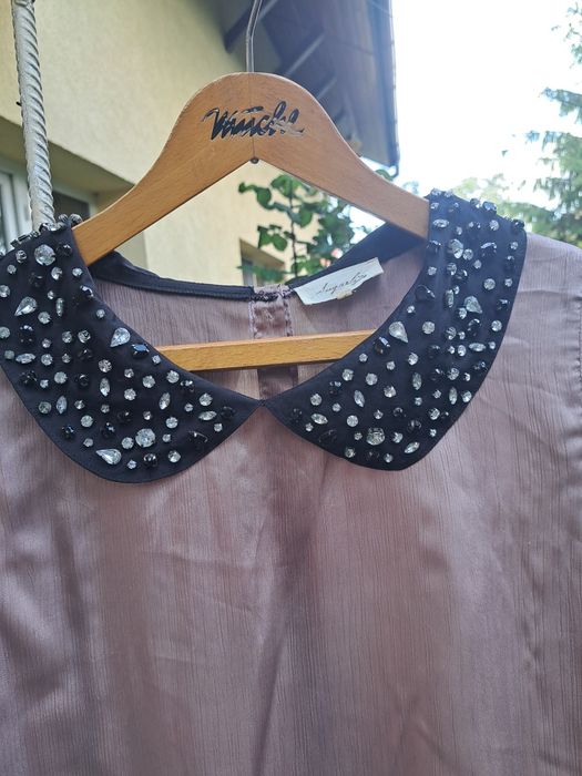 Superbă cămașă damă satencu guler decorativ, Elegante (44/46)