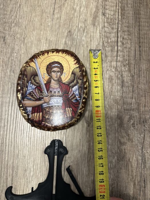 Icoană Sfântul Arhanghel Mihail pe lemn, dimensiune 10 cm - noua su sfintita