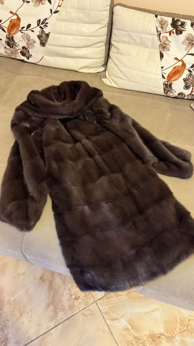 #131 Палто от норка.L/XL.Визон. Естествена кожа с косъм.