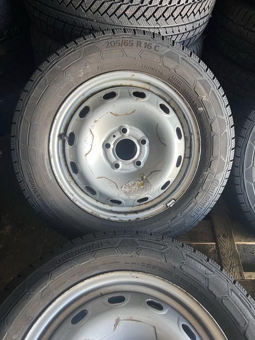 4 jante Renault Trafic/Opel Vivaro+anvelope anvelope iarna 205/65/16C Continental 8.5-9 mm!