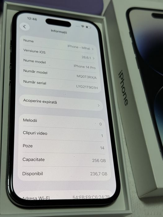 Iphone 14 pro 256 gb space black