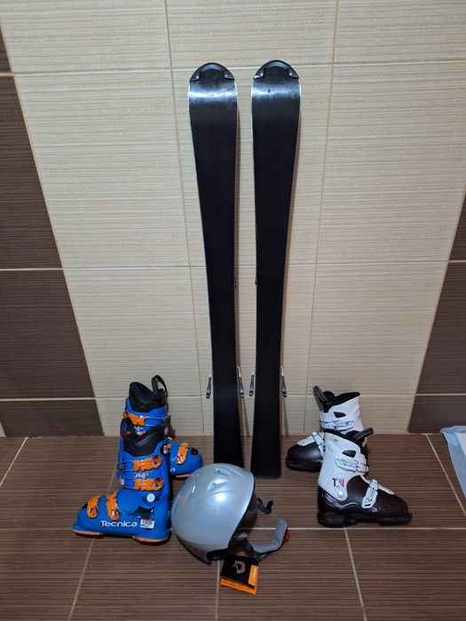 Schiuri copii 110cm  Nordica-clapari schi, casca bete ,set schi