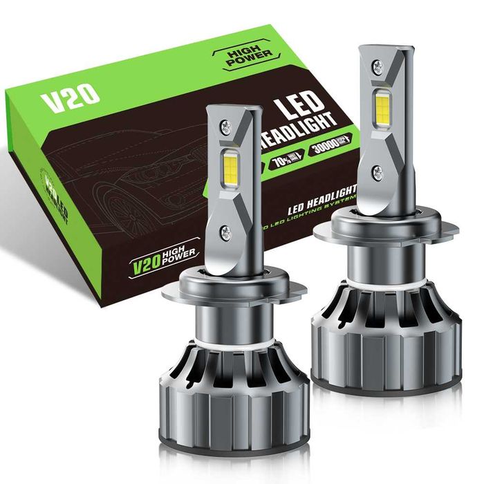 Set 2 Leduri H7,H11,HB4,HB3 Cambus 120w Lumina Alb Rece 6000K modelV20