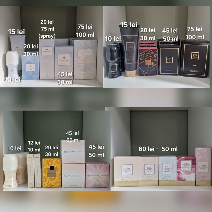 Parfum Avon Today, Tommorow, Perceive, Incandessence, Segno, Blue