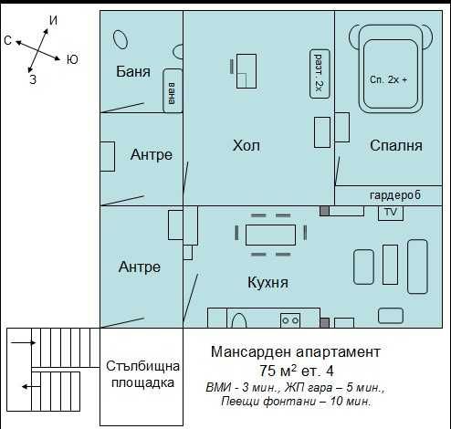 2-стаен, напълно обзаведен, ВМИ
