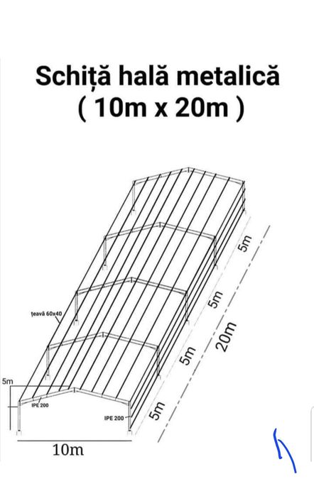 Stoc structura metalica 10x20x3 m la 3000 euro