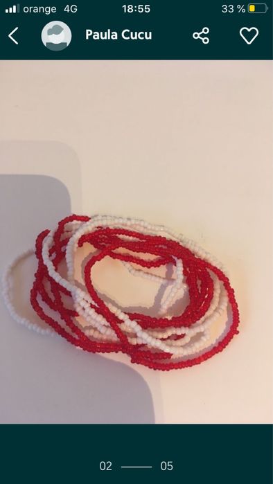 saculet cu bratari albe si rosii