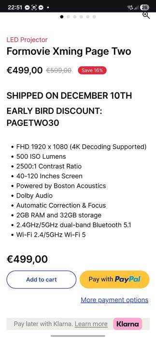 Xming Two  Wimius Videoproiector cu Android configurat full proiector