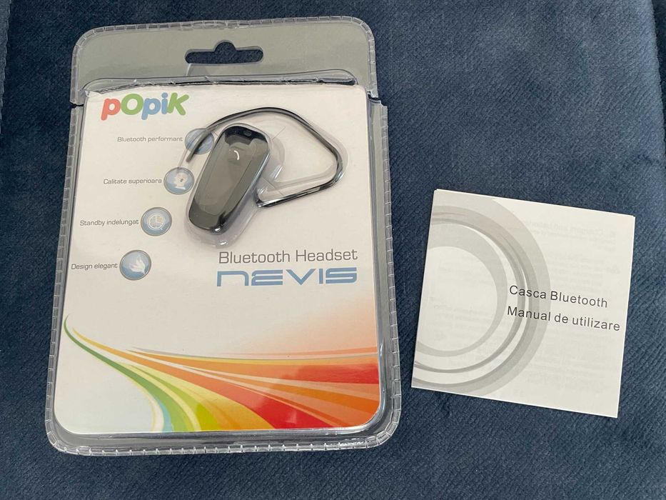 Cască bluetooth headset Nevis, Negru