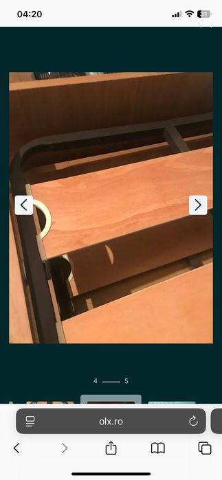 Pat dublu 200cmx90cm cu trei sertare si doua saltele incluse