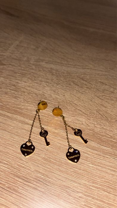 Cercei Tiffany&co auriu cu cristale