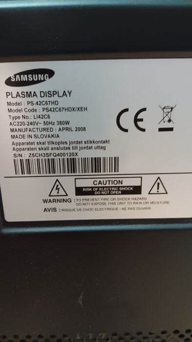Tv plasma samsung 108cm