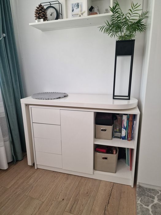 Birou alb extensibil
